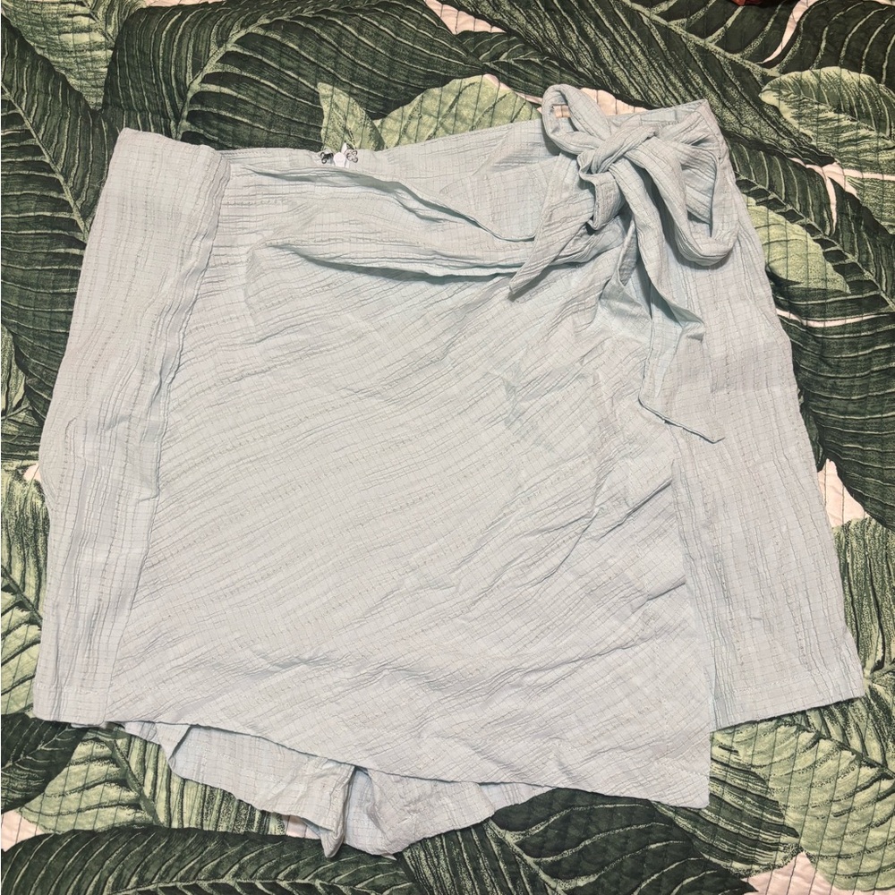 Light Blue Wrap Skort